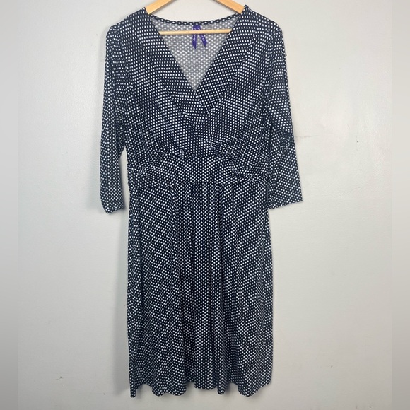 Seraphine crossover maternity & nursing navy and white printed dress size 10 - Picture 2 of 10